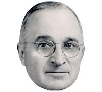 Harry S Truman (BW) Celebrity Mask, Flat Card Face, Fancy Dress Mask