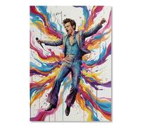 Harry Styles Art Styled Signed Poster Print - Limited Edition Autograph Fan Gift, Collectible Memorabilia Wall Art Merchandise (A4 Unframed)