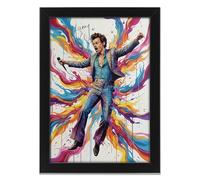 Harry Styles Art Styled Signed Poster Print - Limited Edition Autograph Fan Gift, Collectible Memorabilia Wall Art Merchandise (A4 Framed)
