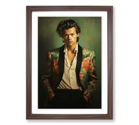 Harry Styles Classicism No.2 Framed Print | A2 Walnut Framed Wall Art | Ready to Hang | Modern Nature Picture | Living Room Bedroom Lounge Office