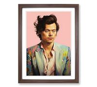 Harry Styles Digital Framed Print | A2 Walnut Framed Wall Art | Ready to Hang | Modern Nature Picture | Living Room Bedroom Lounge Office