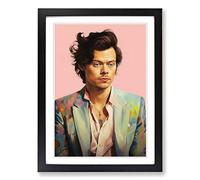 Harry Styles Digital Framed Wall Art Print A2 Black | Ready to Hang, Premium Gi Paper, Fade-Resistant Inks, Securely Packaged, UK Made