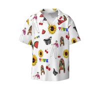 (Harry Styles Fine Line Set_22743) Men's Hawaiian Shirts Cuban Collar Vintage Bowling Short Sleeve Button Down Beach Shirt Casual Summer Vacation Wear Retro Tee