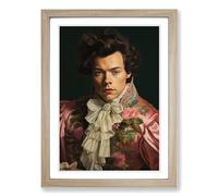 Harry Styles Rococo Framed Wall Art Print A2 Oak | Ready to Hang, Premium Gi Paper, Fade-Resistant Inks, Securely Packaged, UK Made