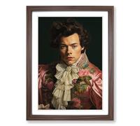 Harry Styles Rococo Framed Wall Art Print A2 Walnut | Ready to Hang, Premium Gi Paper, Fade-Resistant Inks, Securely Packaged, UK Made