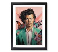 Harry Styles Symbolism Framed Wall Art Print A2 Black | Ready to Hang, Premium Gi Paper, Fade-Resistant Inks, Securely Packaged, UK Made