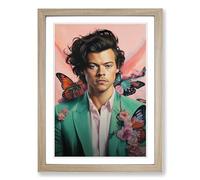 Harry Styles Symbolism Framed Wall Art Print A2 Oak | Ready to Hang, Premium Gi Paper, Fade-Resistant Inks, Securely Packaged, UK Made