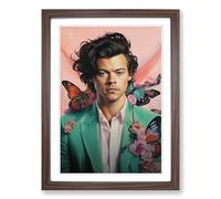 Harry Styles Symbolism Framed Wall Art Print A2 Walnut | Ready to Hang, Premium Gi Paper, Fade-Resistant Inks, Securely Packaged, UK Made