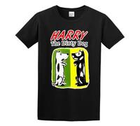 Harry The Dirty Dog Men's T-Shirt Unisex Black Tee Clothing S