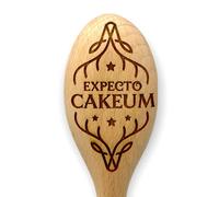 Harry The Wizard Baking Gift - Wooden Spoon Wand - Engraved Inscription - Cooking Baking Gift for Men & Women - Unofficial Fan Item (Expecto Cakeum)