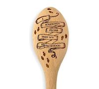 Harry The Wizard Baking Gift - Wooden Spoon Wand - Engraved Inscription - Cooking Baking Gift for Men & Women - Unofficial Fan Item (I Solemnly Swear)