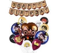 Harry Theme Balloons Magical Wizard Foil Balloons Harry Birthday Decorations, Magic Wizard School Fans Birthday Party Favors