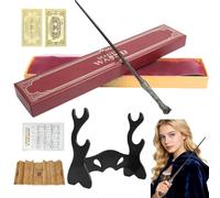 Harry Wand, 35CM Harry Magic Wand, Handcrafted Wizard Wand, Steel Resin Core Wandin in Gift Box with with Spell Chart, Station Ticket, Map and Holder