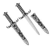 Harrycle 2 Pcs Plastic Swords Prop Fake Sword Pirate Toy Dagger for Women Men Plastic Toy Props for Pirate Cosplay Party Favors(Silver)