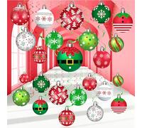 Harrycle 54 Pcs Christmas Hanging Decorations Set Christmas Hanging Foil Swirls Decor Xmas Ball Ornament Ceiling Hanging Decorations for Xmas Holiday Baby Shower Christmas Party Supplies