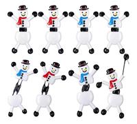 Harrycle 8 Pcs Christmas Stocking Fillers Snowman Wall Crawlers with Sticky Christmas Stretchy Toys Stretchy Snowman Fillers Stress Relief Toys