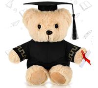 Harrycle 9.84 Inch Plush Graduation Bear with Hat Graduation Congratulation Gifts to Her Stuffed Animal Plush Doll Fluffy Toy Soft for Girls Boys Presents High School College