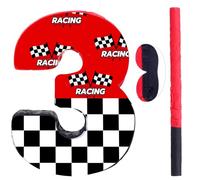 Harrycle Red 3 Race Car Piñata Pull String Cars Piñatas for Birthday Party Decorations Number 2 3 4 5 6 with Blindfold Stick Small Red Black Racing Theme 2nd 3rd 4th 5th 6th Party Supplies
