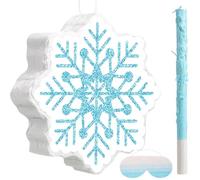 Harrycle Winter Piñata Christmas Wonderland Themed Piñata with Blindfold Bat for Christmas Princess Winter Theme Birthday Party Supplies Decorations(Blue,Snowflake)