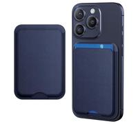 HARRYFIT Phone Wallet，Cell Phone Card Holder, Phone Wallet Stick On，RFID Blocking, Vegan Leather Phone Wallet for iPhone 15/14/13/12, Blue, All-in-one Phone Wallet Protects Your Cards from