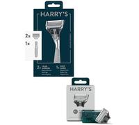Harry's Chrome Edition 'The Winston' Bundled with Harry's Razor Blade Refills x 4 Pack, Silver