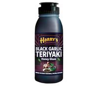 HARRYS HOT HONEY Black Garlic Teriyaki Glaze - Sweet Teriyaki with Soy, Honey and Black Garlic - Drizzle on roast vegetables chicken, noodles - UK Made - 280g