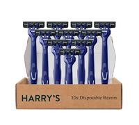 Harry's Men's Disposable Razors, 3-Blade Razors with Lubricating Strip and Pivoting Head, 10 count