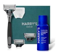 Harry's Original Gun Metal Razor Gift Set, Includes Gift Box, Weighted Handle, 3 Cartridge Refills, Travel Cover, and 60ml Shave Gel