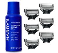 Harry's Original Razor Blades Refill and Foaming Shave Gel (6) Refillls with
