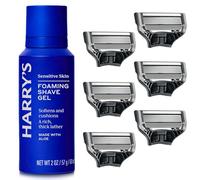 Harry's Original Razor Blades Refill and Foaming Shave Gel, (6) Refillls with Precision Trimmer, 5 Anti-Friction Shaving Blades, 60ml Foaming Shave Gel, Compatible with 'Harry's Original'