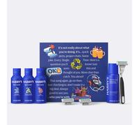 Harry's Plus Grooming Gift Set for Men - Plus Razor, 2 x 5-Blade Cartridges 3 x Mini Travel Shower Gel, 1 x Mini Shave Gel - Perfect Shave Shower Kit