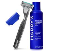 Harry's Plus Razors for Men - Trial Set (Black) - 1 Handle and Razor, Foaming Shave Gel and Travel Blade Cover