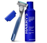 Harry's Plus Razors for Men - Trial Set (Tide) - 1 Handle and Razor, Foaming Shave Gel and Travel Blade Cover