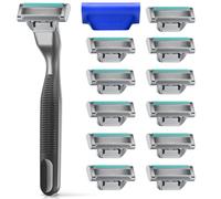 Harry's Plus Razors for Men - Value Pack (Black) - 1 Handle with 13 Razor Refills and Travel Blade Cover