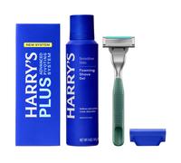 HARRY'S PLUS: Shaving Kit for Men - Premium Handle, Razor Blade Cartridge, 4 oz Foaming Shave Gel, and Travel Blade Cover - Advanced Pivoting System -