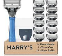 Razors for Men - Men's Razor Set with Indigo Blue Handle, 13 Razor Blade Refills, Travel Blade Cover