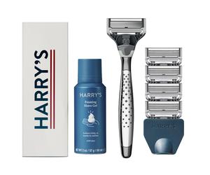 Harry's Shaving Kit for Men - Razor Handle 5 Razor Blade Refills Foaming Shave Gel and Travel Blade Cover - Craft Edition