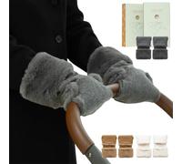 Harryspet Warm Eco Leather Stroller Gloves for Handlebars - Easy to Put on - Winter Stroller Mittens - Soft and Comfortable - Stroller Hand Warmer - Stroller Mittens