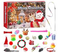 Harsever Cat Toy Advent Calendar,Christmas Interactive Cat Toys for Indoor Cats,12.6x8.6in 24 Day Christmas Countdown Calendar,Pet Surprise Xmas Countdown Gifts for Kittens and Cat Lovers