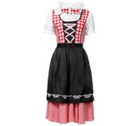 Harsever Dirndl Women's Midi Costume Dress Women's Oktoberfest Dirndl Costume Dress Dirndl Dresses Carnival Oktoberfest Party Costume, black, M