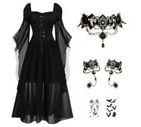 Harsever Ghost Bride Costume Women,zombie bride costume woman,Graveyard Bride Costume,womens halloween Dress adult,Corpse Dress for Halloween (Style B, L)