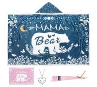 Harsever Gifts for Mom Wearable Blanket Hoodie (Blue)