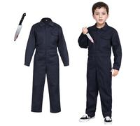 Harsever Mike myers halloween costume,Horror Scary Killer Cosplay Coveralls Suit,Blue Jumpsuit Coveralls,Jumpsuit Halloween Costumes Horror Killer Halloween Cosplay Costume