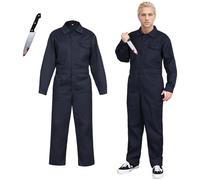 Harsever Scary Killer Outfits Jumpsuits Horror Cosplay Costume (Adult, S)