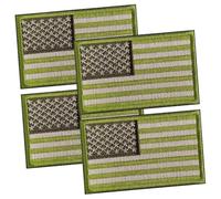 Harsgs 4PCS American Flag Patches, Hook and Loop Fasten US Flag Patches for Tactical Backpack Vest Hat Uniform Cap and Tactical Gears, Military Green