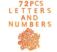 Harsgs 72 PCS Iron on Letters Numbers Patches, Embroidered Patches Letters A-Z Numbers 0-9 Applique for Clothes, Dress, Hat, Jeans, DIY Accessories, Orange