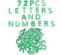 Harsgs 72 PCS Iron on Letters Numbers Patches, Embroidered Patches Letters A-Z Numbers 0-9 Applique for Clothes, Dress, Hat, Jeans, DIY Accessories, Green