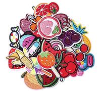 Harsgs Embroidered Fruit Patches, Cute Fruit Iron on/Sew on Patches Applique for Clothes, Dress, Hat, Jeans, DIY Accessories (Pack of 40)…