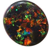 HARSHALI GEMS 2.30 Carat Loose Gemstone Australian Black Colour Opal with Multicolor Fire for Ring Pendant and Bracelet Natural Untreated Stone for Unisex Original Certified