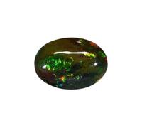 HARSHALI GEMS 3.30 Carat 7 Ratti Loose Gemstone Australian Black Colour Opal with Multicolor Fire for Ring Pendant and Bracelet Natural Untreated Stone for Unisex Original Certified